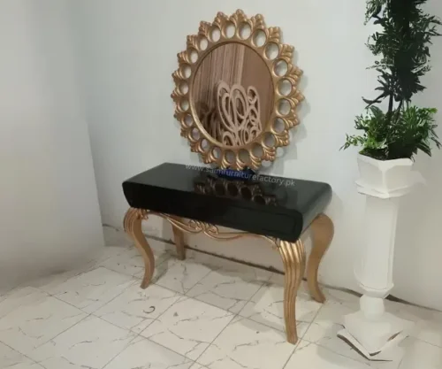 classic console table with mirror