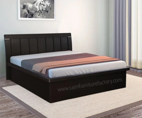 King Size Double Bed in Black Frame In Lahore Saim Furniture Factory